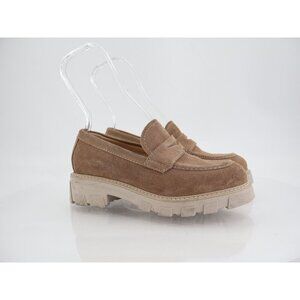 La Canadienne Devin Suede Shearling Penny Loafers Brown Suede Size 7.5 Chunky